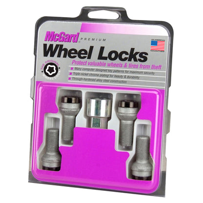 McGard Wheel Lock Bolt Set - 4pk. (Radius Seat) M14X1.5 / 17mm Hex / 26.7mm Shank Length - Black.