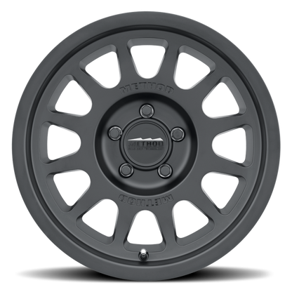 Method MR703 17x8.5 0mm Offset 5x5 71.5mm CB Matte Black Wheel.
