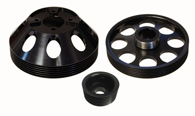 Torque Solution Lightweight WP/Crank/Alt Pulley Combo (Black): Hyundai Genesis Coupe 3.8 2010+.