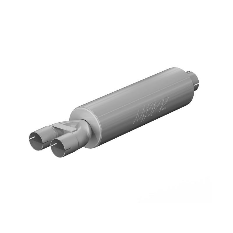 MBRP Universal Muffler 3in Inlet/Dual 2.5in Outlet 30in Length T409 SS Mild Tone (NO DROPSHIP).