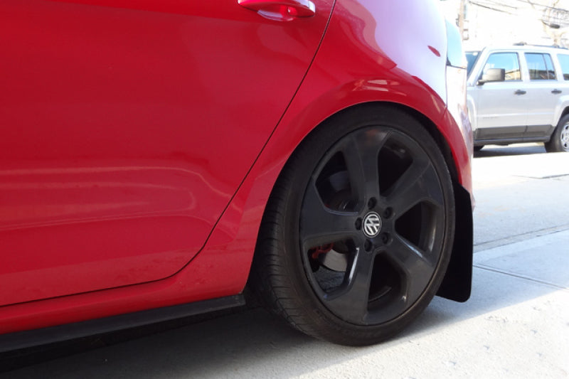 Rally Armor 2015+ VW Golf/GTI/TSI UR Black Mud Flap w/ Red Logo.