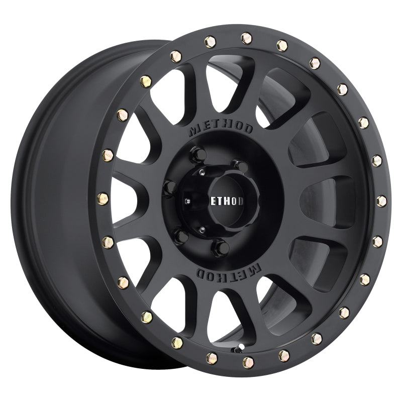 Method MR305 NV 17x8.5 0mm Offset 6x5.5 108mm CB Matte Black Wheel.