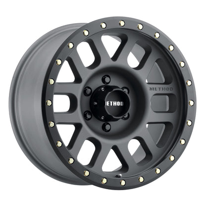 Method MR309 Grid 17x8.5 0mm Offset 6x5.5 108mm CB Titanium/Black Street Loc Wheel.