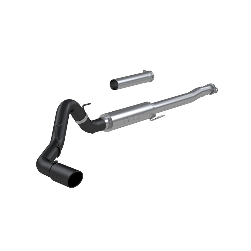 MBRP 2021+ Ford F150 2.7L/3.5L/5.0L 4in Black-Coated AL Steel Cat-Back - RACE VERSION.