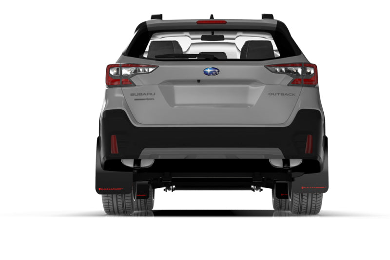 Rally Armor 20+ Subaru Outback UR Black Mud Flap w/ Blue Logo.