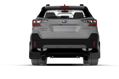 Rally Armor 20+ Subaru Outback UR Black Mud Flap w/ Blue Logo.