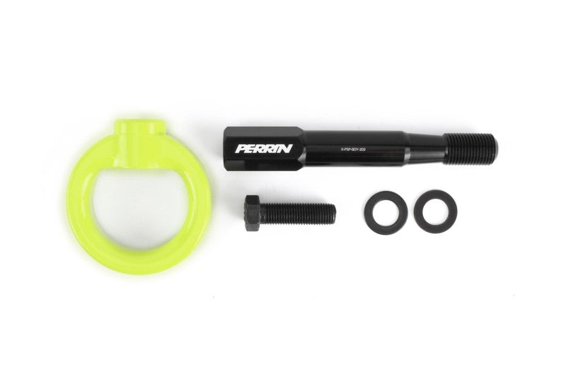 Perrin 15-17 Subaru WRX/STI Tow Hook Kit (Front) - Neon Yellow.