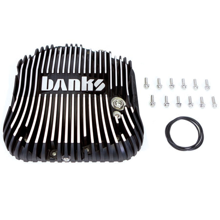 Banks 85-19 Ford F250/ F350 10.25in 12 Bolt Black Milled Differential Cover Kit.