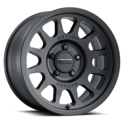 Method MR703 17x8.5 0mm Offset 5x5 71.5mm CB Matte Black Wheel.