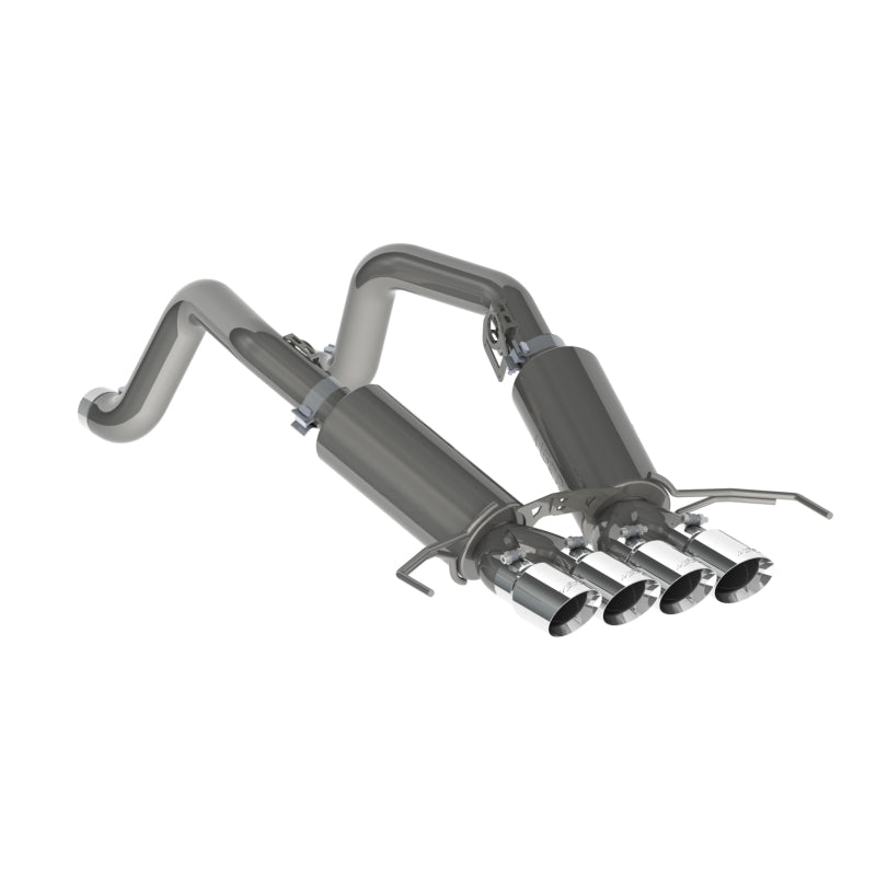 MBRP 14-19 Chevy Corvette V8 6.2L 3in T304 Dual Cat Back w/ 4in Quad Dual Wall Tips.