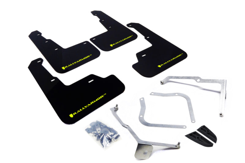 Rally Armor 15-18 Subaru WRX/STi Sedan UR Black Mud Flap w/ Green Logo.
