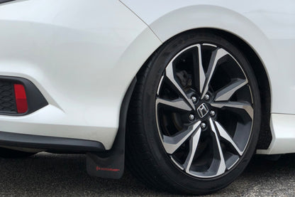 Rally Armor 16-19 Honda Civic Si UR Black Mud Flap w/ Blue Logo.