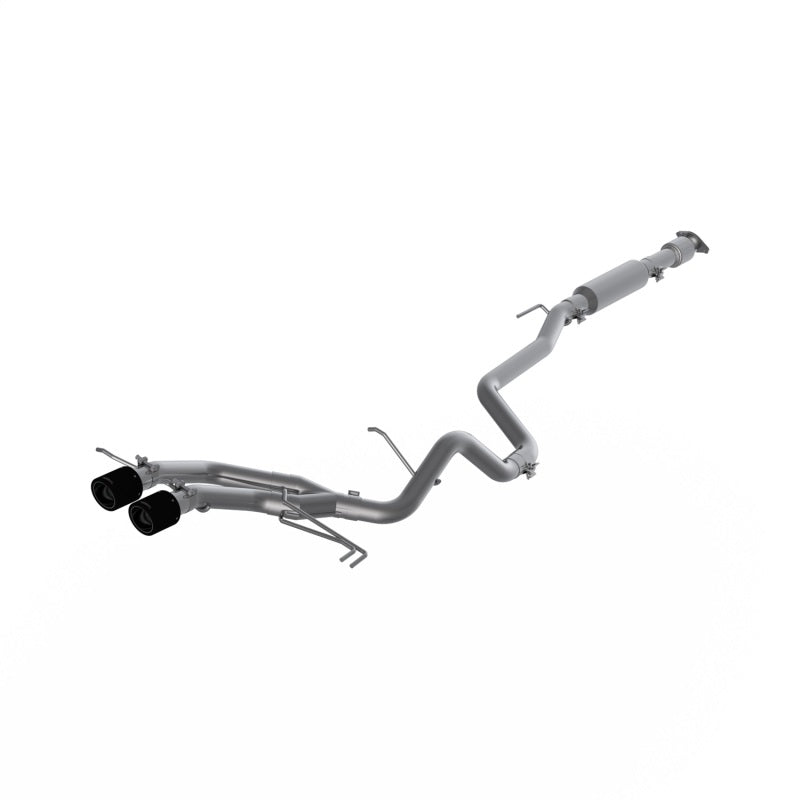 MBRP 13-18 Hyundai Veloster Turbo Dual Exit T409 2 1/2in Cat Back w/ Carbon Fiber Tips.