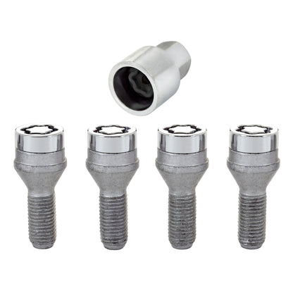 McGard Wheel Lock Bolt Set - 4pk. (Cone Seat) M12X1.25 / 19mm Hex / 25.6mm Shank Length - Chrome.