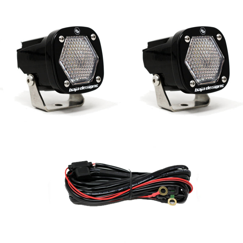 Baja Designs S1 Work/Scene LED Light w/ Mounting Bracket Pair.