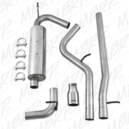 MBRP 2007-2009 Jeep Wrangler 4dr 3.8L V6 Cat Back Single.
