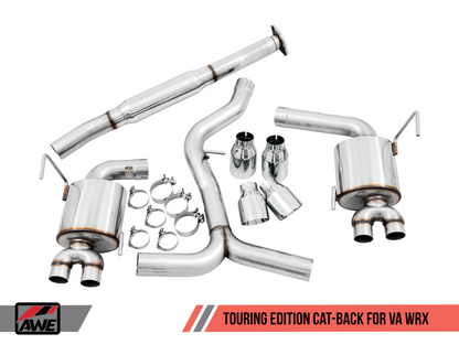 AWE Tuning 2015+ Subaru WRX VA Sedan Touring Edition Exhaust - Chrome Silver Tips (102mm).