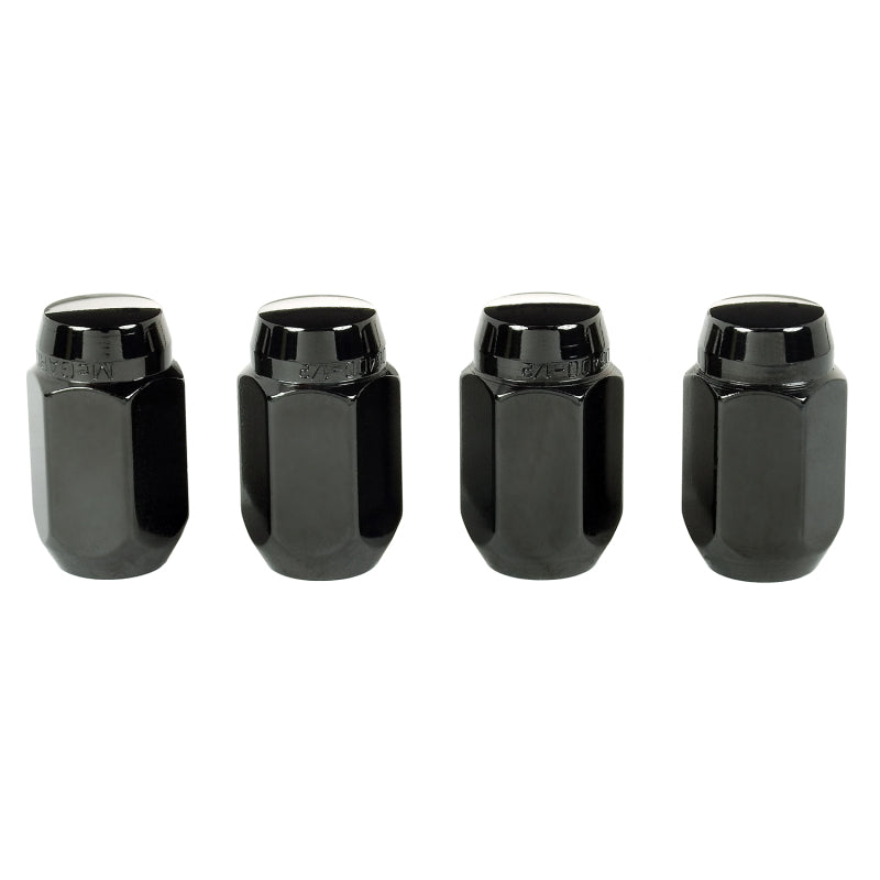 McGard Hex Lug Nut (Cone Seat) 1/2-20 / 13/16 Hex / 1.5in. Length (4-Pack) - Black.