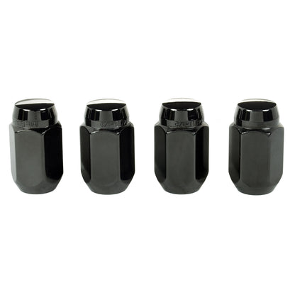 McGard Hex Lug Nut (Cone Seat) 1/2-20 / 13/16 Hex / 1.5in. Length (4-Pack) - Black.
