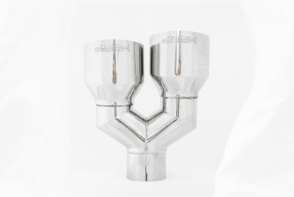 MBRP Universal T304 SS Dual Tip 4in OD/2.5in Inlet.
