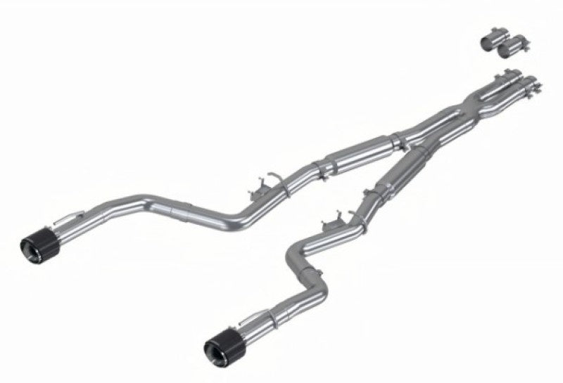 MBRP 17-21 Charger 5.7/6.1/6.4L 3in Dual Rear Exit SS Catback Exhaust w/ Carbon Fiber Tips.
