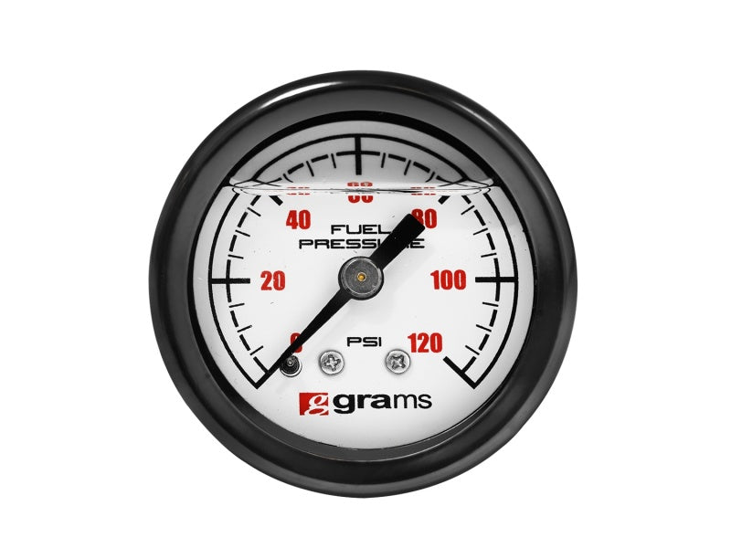 Grams Performance Universal 0-120 PSI Fuel Pressure Guage - White Face.