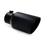 MBRP Universal Tip 6 O.D. Dual Wall Angled 4 inlet 12 length - Black Finish.