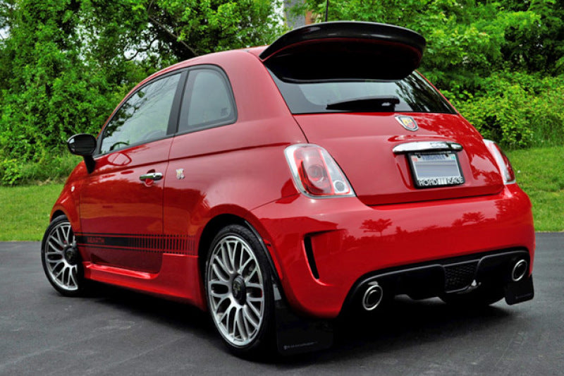 Rally Armor 12+ Fiat 500 (Pop/Sport/Lounge/Abarth) Red Mud Flap w/ White Logo.