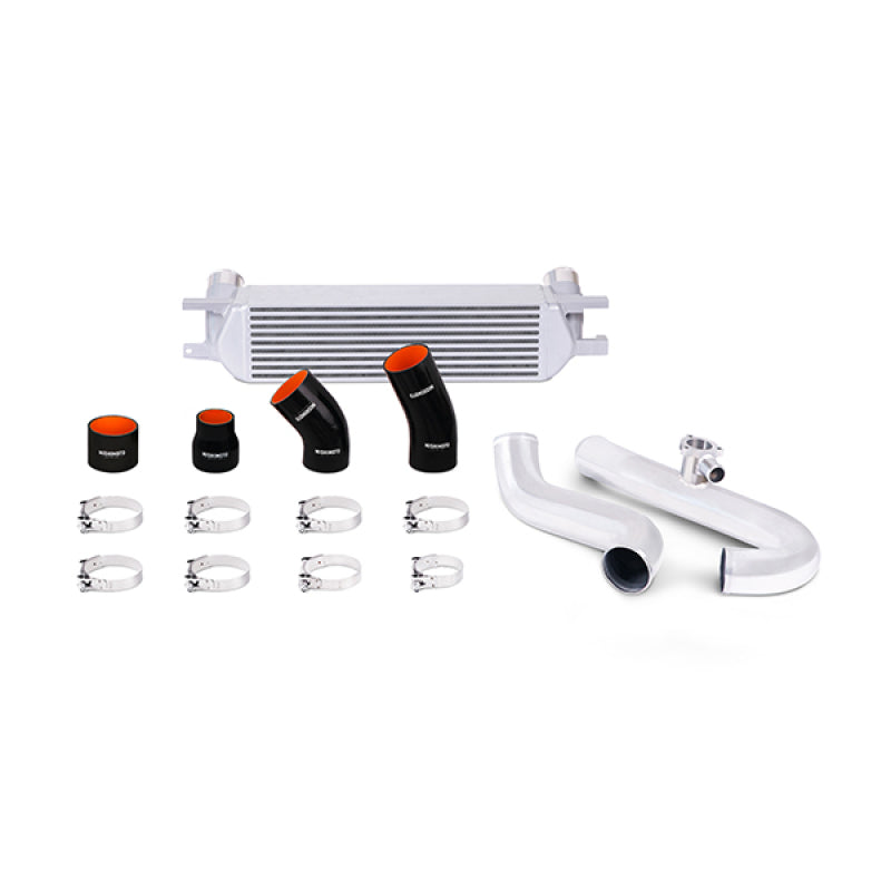 Mishimoto 2015 Ford Mustang EcoBoost Performance Intercooler Kit - Silver Core Polished Pipes.