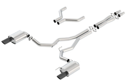 Borla Atak Cat-Back 15-17 Ford Mustang GT 5.0L V8 MT/AT 3in pipe 4in Black Chrome Tips.