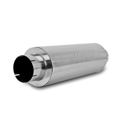 MBRP Universal Quiet Tone Muffler 5in Inlet /Outlet 8in Dia Body 31in Overall.