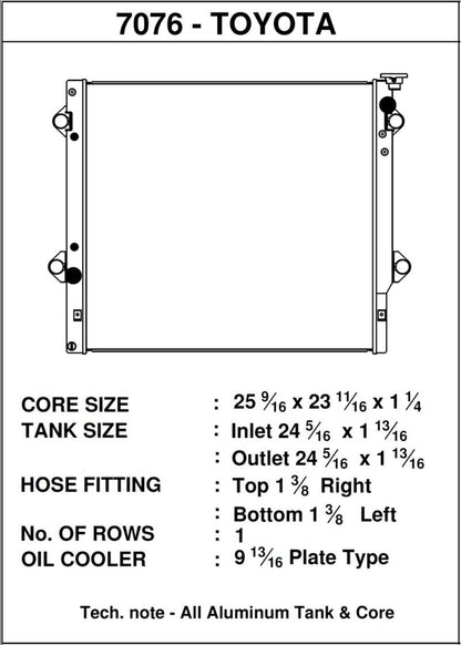 CSF 06-14 Toyota FJ Cruiser 4.0L / 03-09 Toyota 4Runner 4.0L / 2010 Toyota 4Runner 2.7L Radiator.