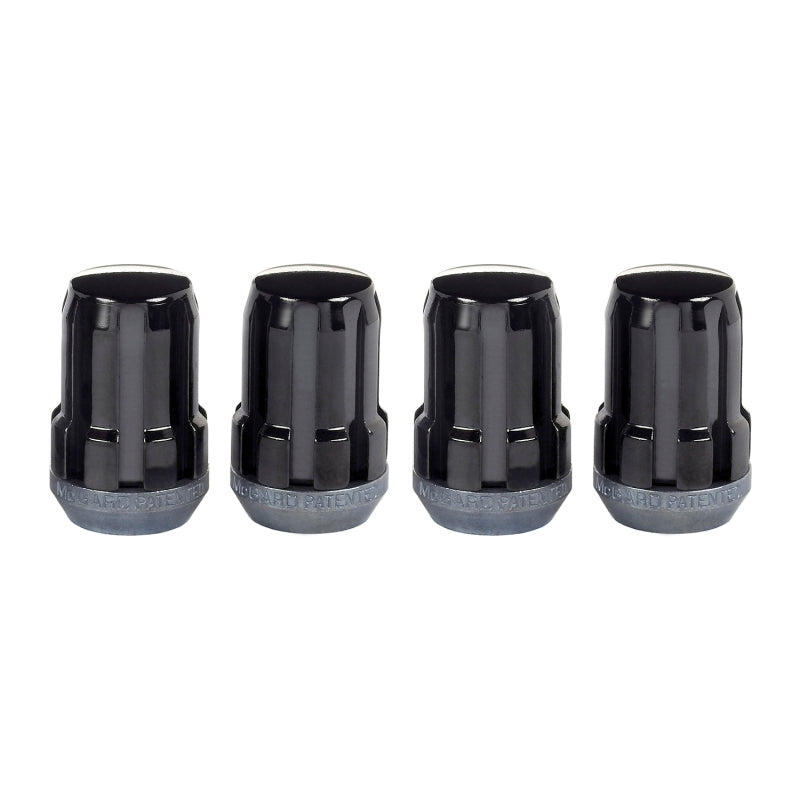 McGard SplineDrive Lug Nut (Cone Seat) M12X1.25 / 1.24in. Length (4-Pack) - Black (Req. Tool).