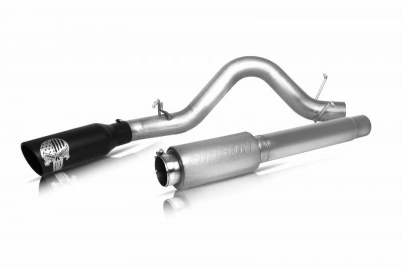 Gibson 07-19 Toyota Tundra SR5 5.7L 4in Patriot Skull Series Cat-Back Single Exhaust - Stainless.