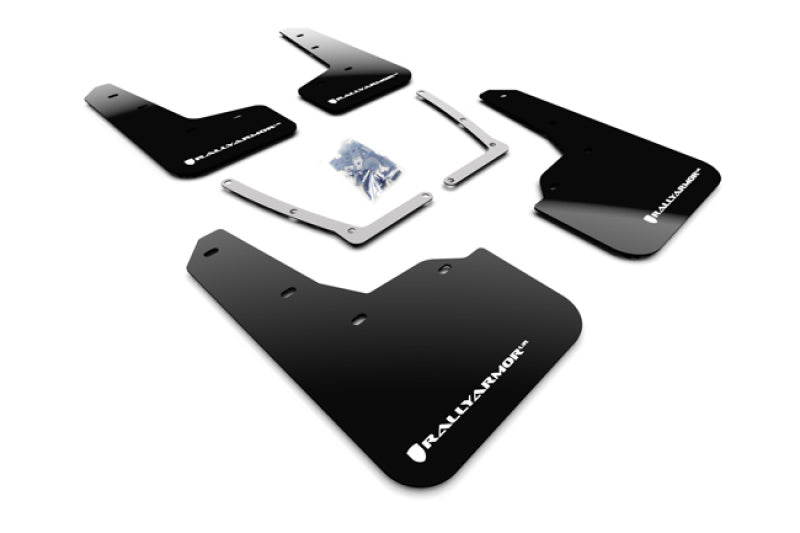 Rally Armor 16-19 Honda Civic Si UR Black Mud Flap w/ White Logo.