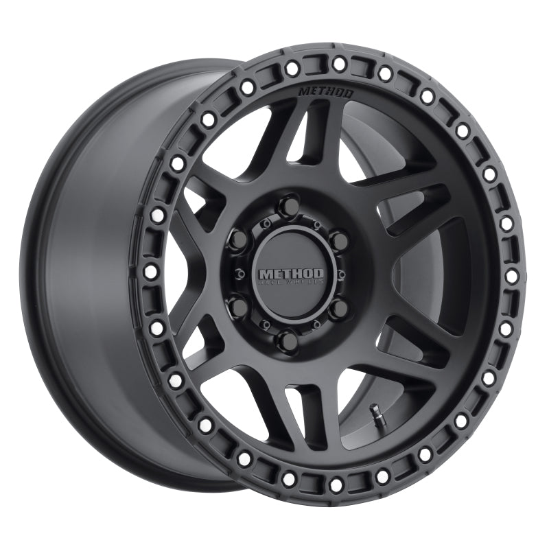 Method MR312 17x8.5 0mm Offset 6x5.5 106.25mm CB Matte Black Wheel.