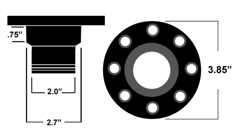 Ridetech Universal Locking Gas Cap (Black Anodized)