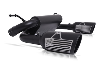 Gibson 07-10 Jeep Wrangler JK X 3.8L 2.5in Patriot Series Cat-Back Dual Split Exhaust - Blk Ceramic.