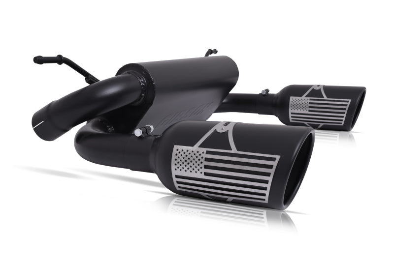 Gibson 07-10 Jeep Wrangler JK X 3.8L 2.5in Patriot Series Cat-Back Dual Split Exhaust - Blk Ceramic.
