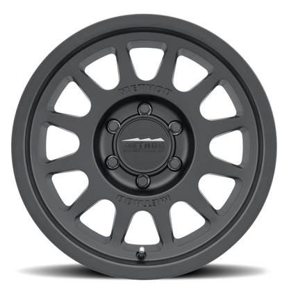 Method MR703 17x7.5 +50mm Offset 6x130 84.1mm CB Matte Black Wheel.