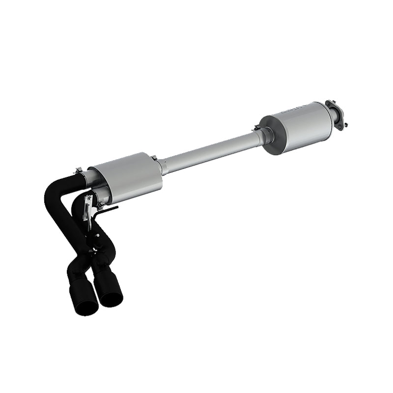 MBRP 15-20 Ford F150 Pre-Axle 4in OD Tips Dual Outlet 3in Black Coated Cat Back Exhaust.