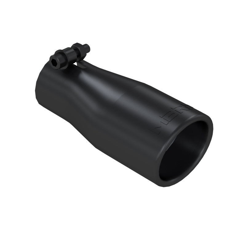 MBRP Universal Tip 2.5 O.D. Oval End 3.75 Inlet 10in length - Black Finish.