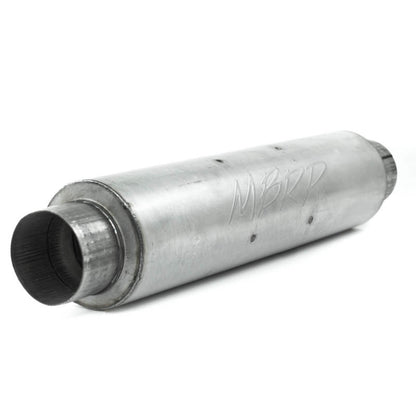 MBRP Universal Quiet Tone Muffler 4in Inlet/Outlet 24in Body 6in Dia 30in Overall Aluminum.