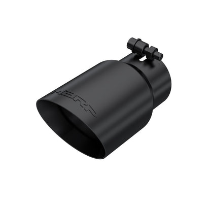 MBRP Tip 3in Round x 4in Inlet OD Dual Walled Angled Black Tip - Fits all 3in Exhausts.