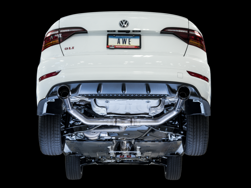 AWE Tuning 18-21 Volkswagen Jetta GLI Mk7 Track Exhaust - Chrome Silver Tips (Fits High-Flow DP)