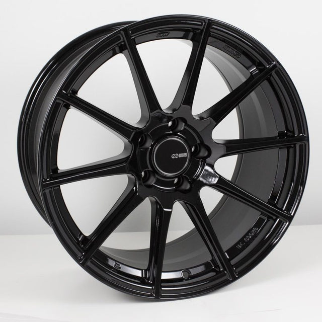 Enkei TS10 18x9.5 35mm Offset 5x114.3 Bolt Pattern 72.6mm Bore Dia Gloss Black Wheel.