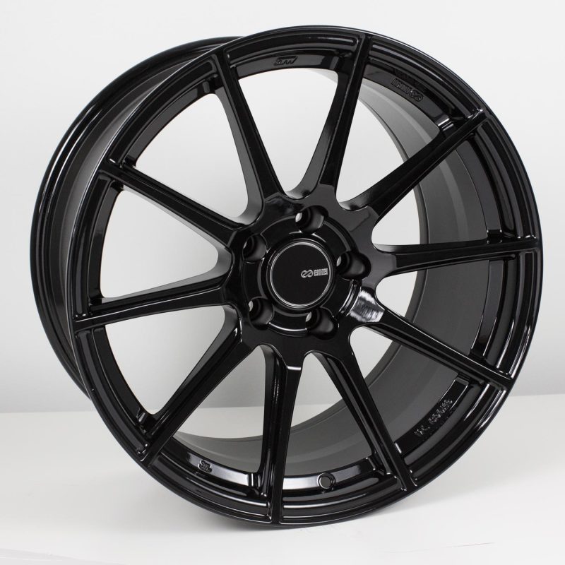 Enkei TS10 17x8 5x100 45mm Offset 72.6mm Bore Black Wheel.