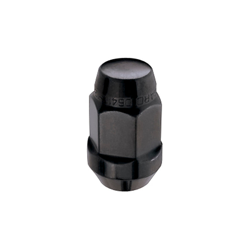 McGard Hex Lug Nut (Cone Seat Bulge Style) M12X1.5 / 3/4 Hex / 1.45in. Length (4-Pack) - Black.