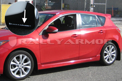 Rally Armor 2010+ Mazda3/Speed3 UR Black Mud Flap w/ White Logo.