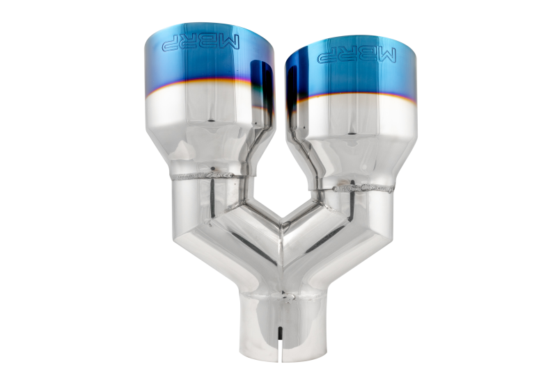 MBRP Burnt End Tip 2.5 ID Dual 4 OD Out 9.5 length Single wall 304 Stainless Steel Driver Side.
